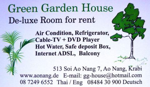 Visitenkarte Green Garden House